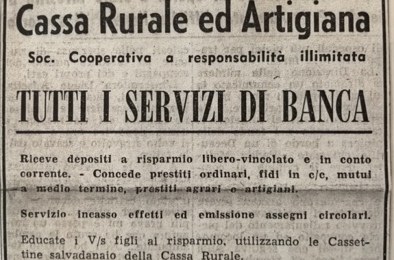 Pubblicità cassa rurale